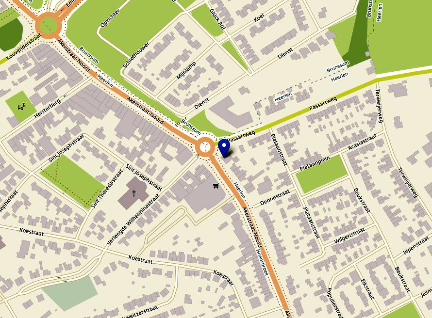 Landkaart met locatie van ons kantoor